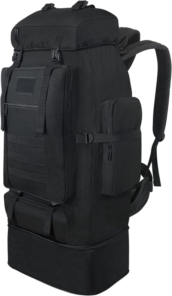Hiking Backpack, 100L Large Camping Backpack, Expandable Waterproof MOLLE Rucksack, Outdoor Sport Travel Daypack Military Tactical Back pack for Men Women (Black)